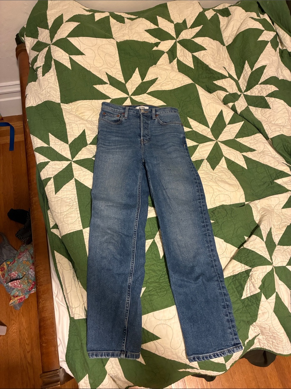 Redone cropped stovepipe jeans